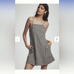 Anthropologie Strappy Black and White Checkered Dress